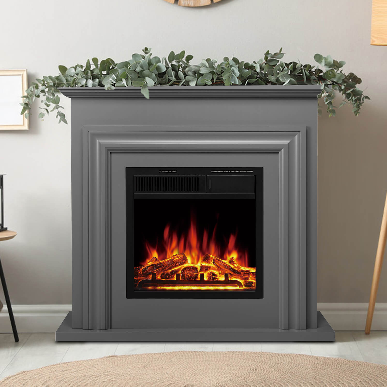 36" Electric Fireplace with Mantel Package 750W/1500W