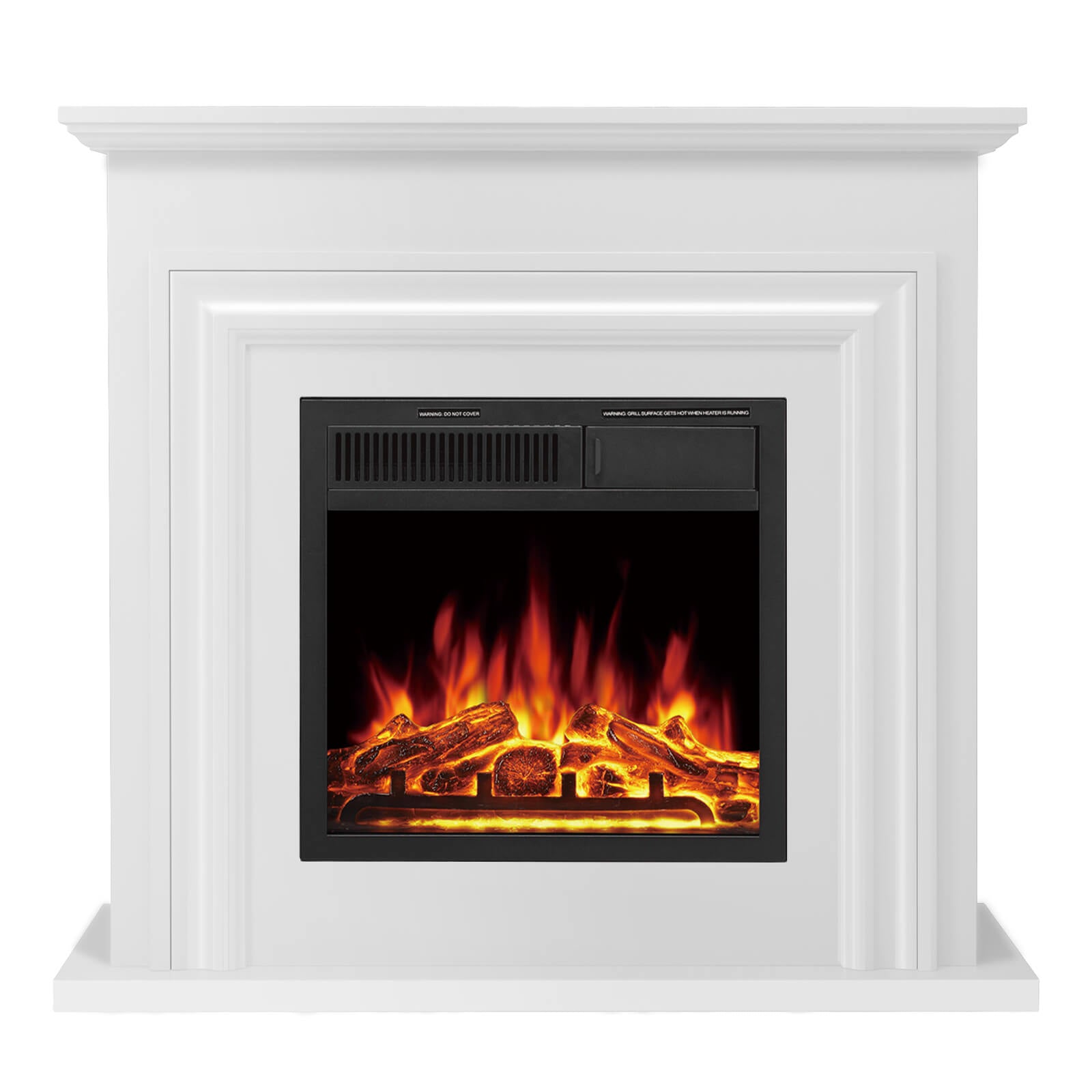 Cowsar 36" Electric Fireplace with Mantel Package 750W/1500W - White
