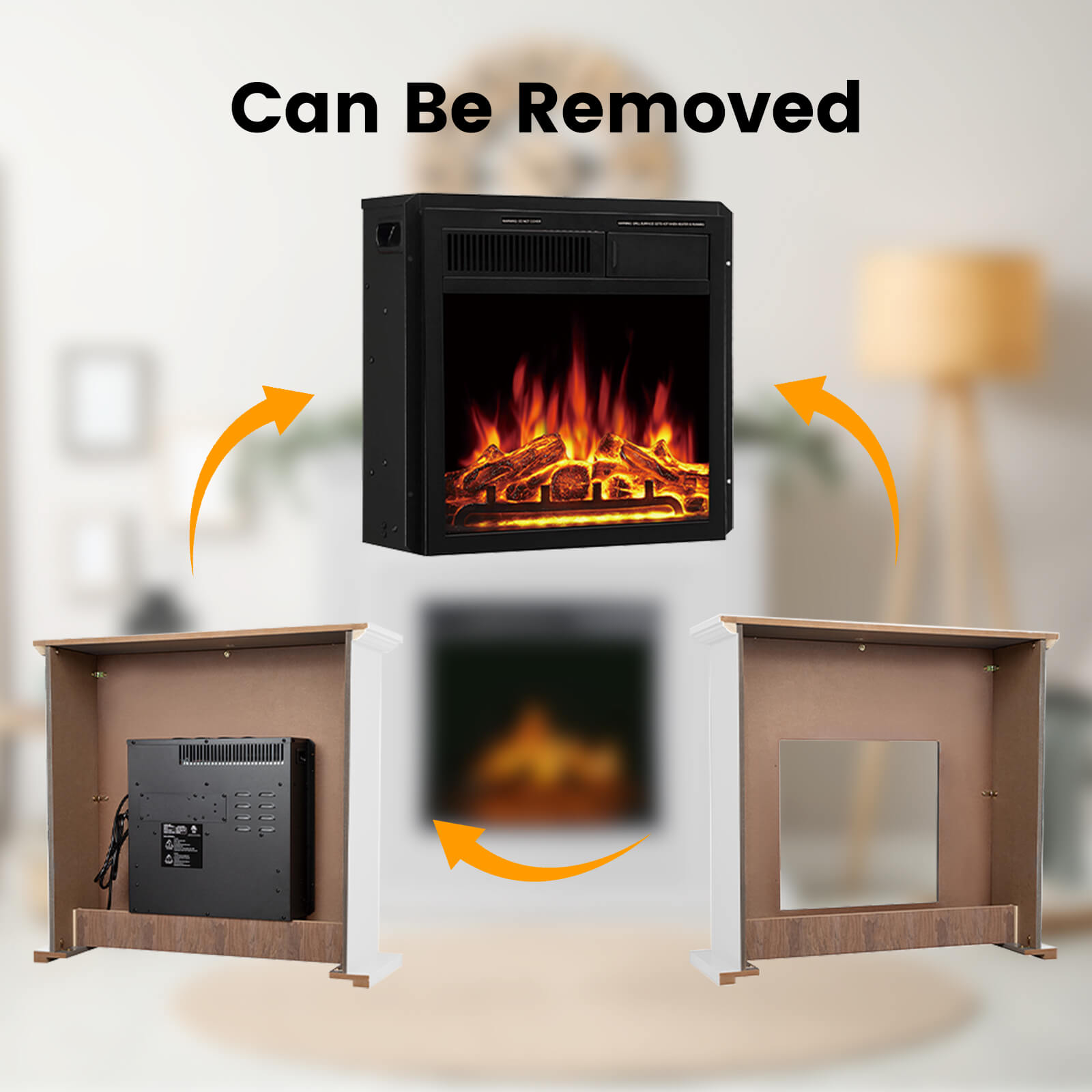 Cowsar 36" Electric Fireplace with Mantel Package 750W/1500W