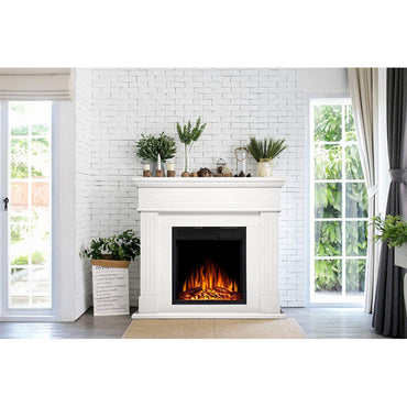 44-inch Corner Electric Fireplace with Mantel Shelf Kit