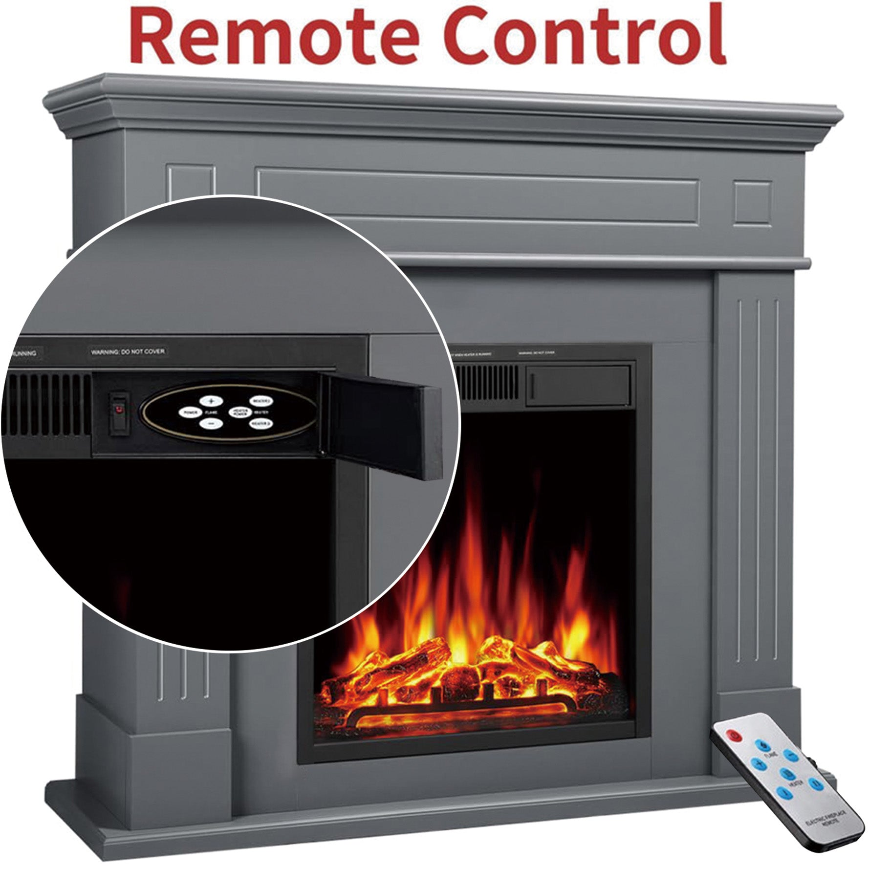 44-inch Corner Electric Fireplace with Mantel Shelf Kit