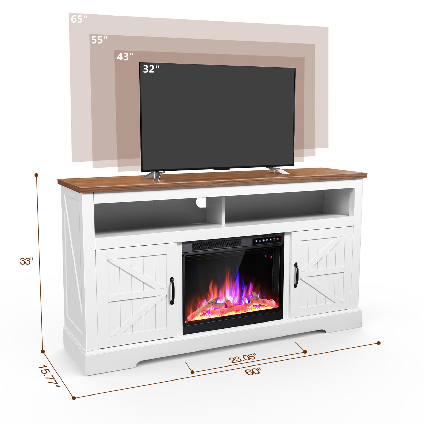 Electric Fireplace TV Stand 65 Inch