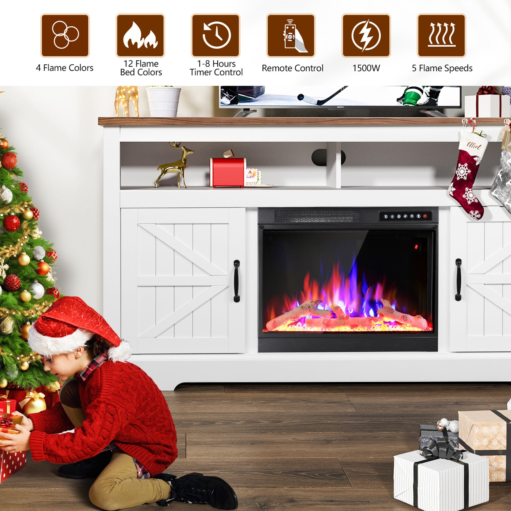 Electric Fireplace TV Stand 65 Inch