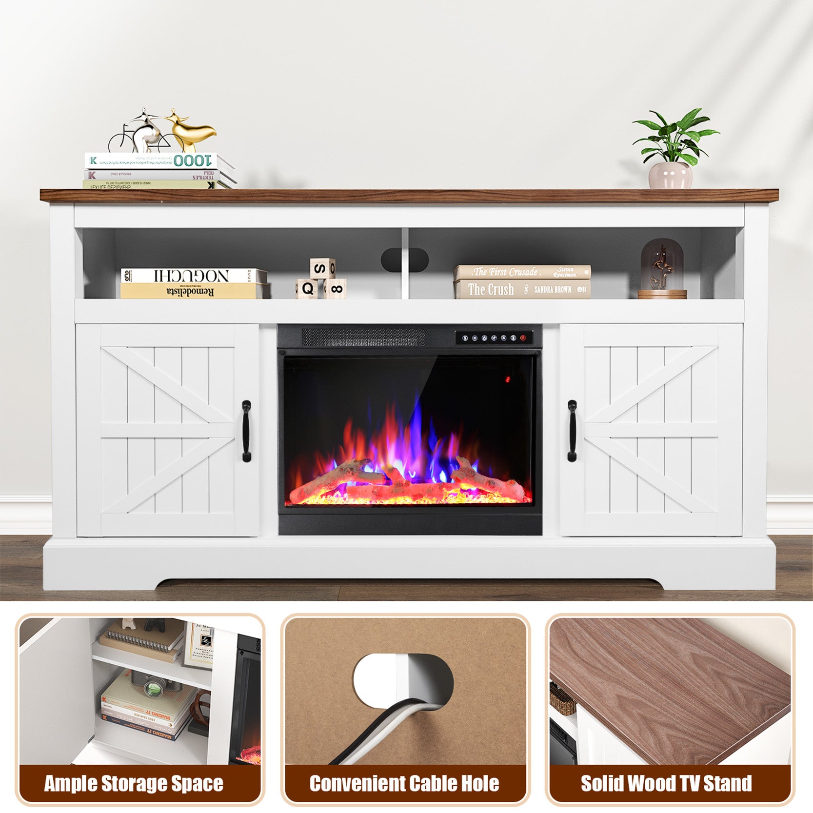 Electric Fireplace TV Stand 65 Inch