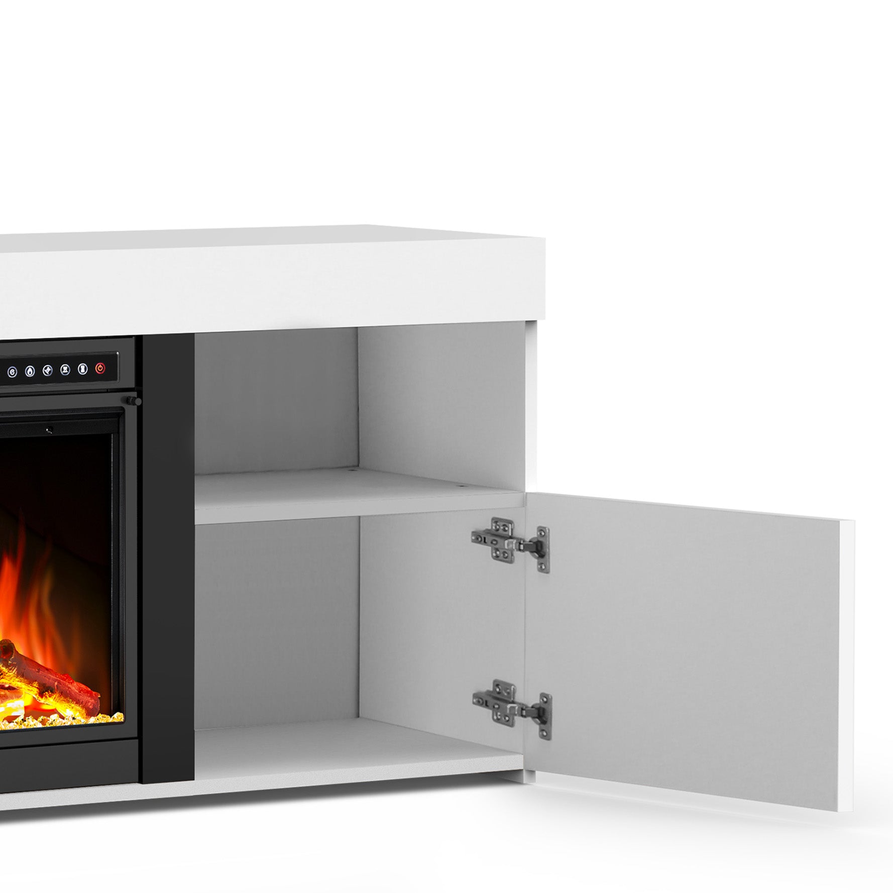 60'' Fireplace TV Stand Mantel Shelf Wooden Surround Fireplace Freestanding