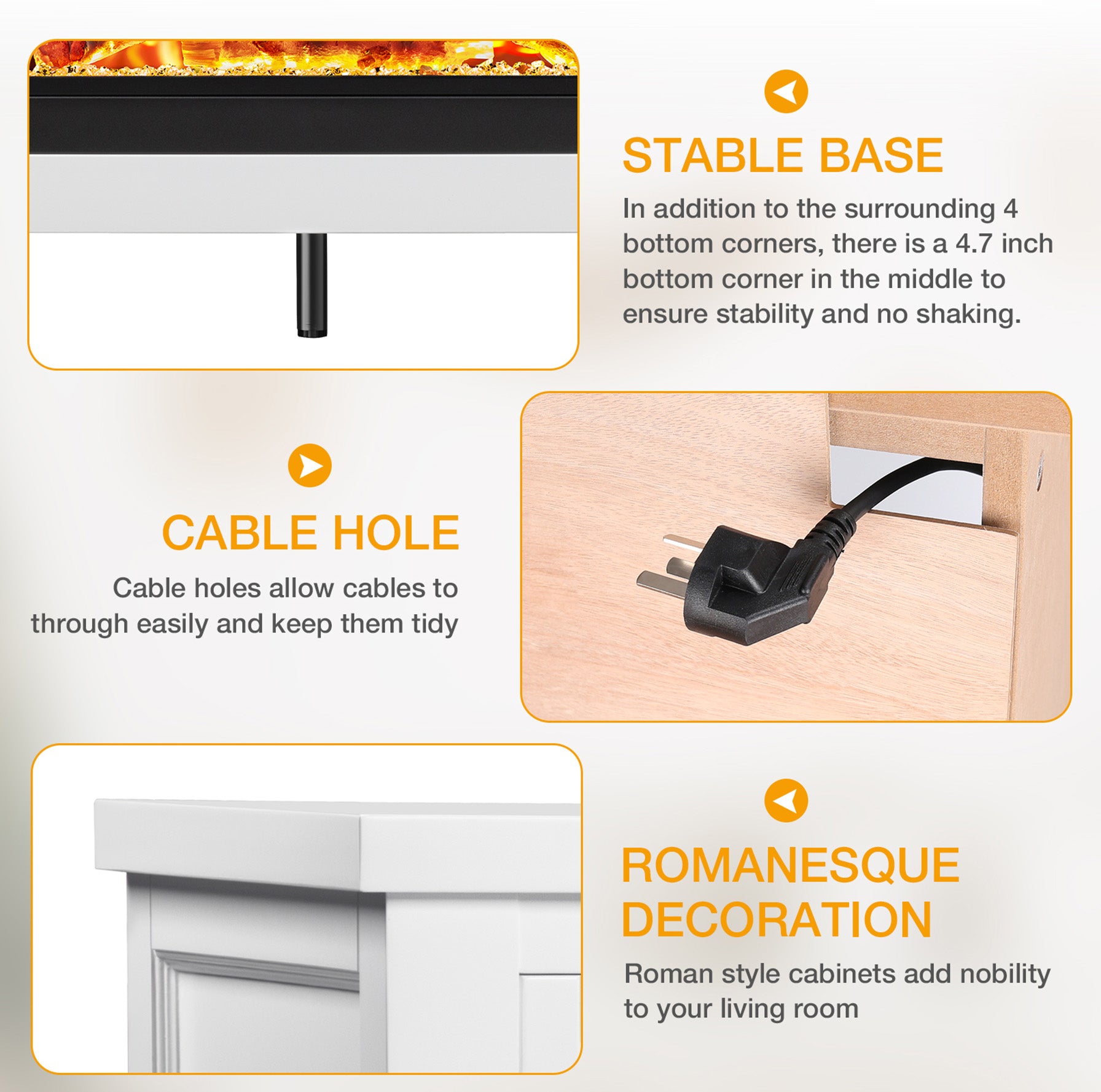 60'' Fireplace TV Stand Mantel Shelf Wooden Surround