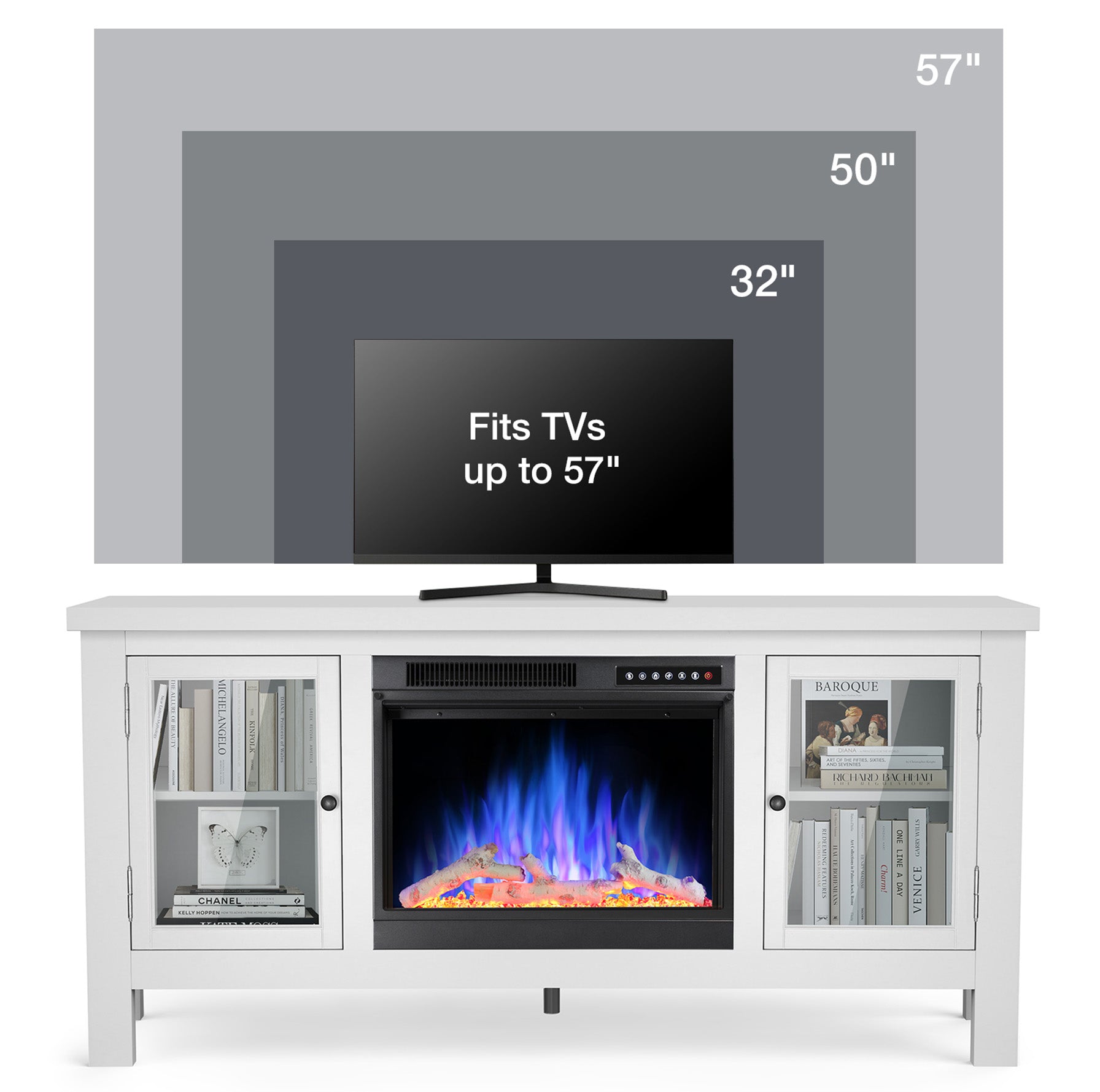 60'' Fireplace TV Stand Mantel Shelf Wooden Surround