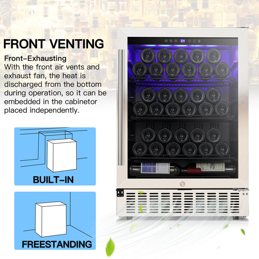 23.5'' W 46 Bottle & 156 Cans Single Zone Beverage Refrigerator Cooler