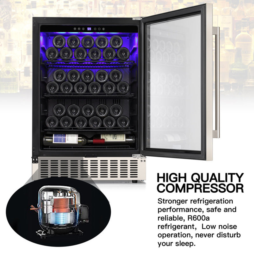 23.5'' W 46 Bottle & 156 Cans Single Zone Beverage Refrigerator Cooler