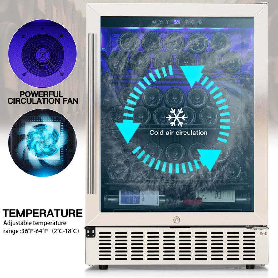 23.5'' W 46 Bottle & 156 Cans Single Zone Beverage Refrigerator Cooler