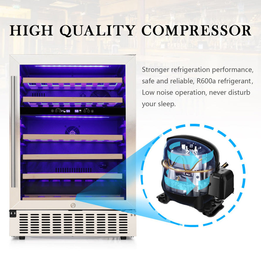 23.4'' 46 Bottle Dual Zone Beverage Refrigerator Cooler