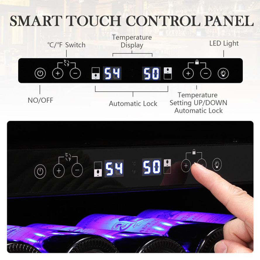 23.4'' 46 Bottle Dual Zone Beverage Refrigerator Cooler