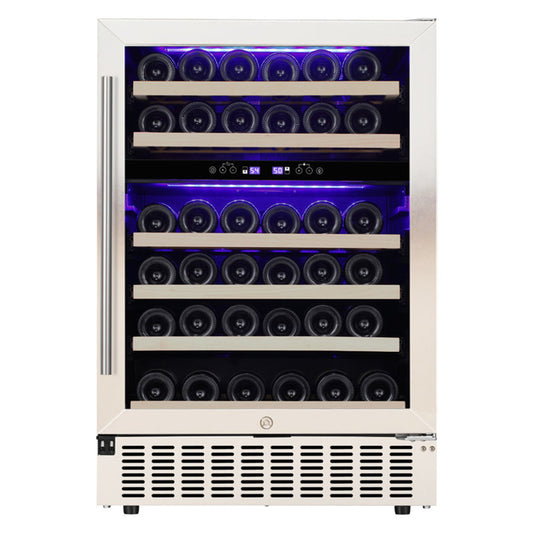 23.4'' 46 Bottle Dual Zone Beverage Refrigerator Cooler