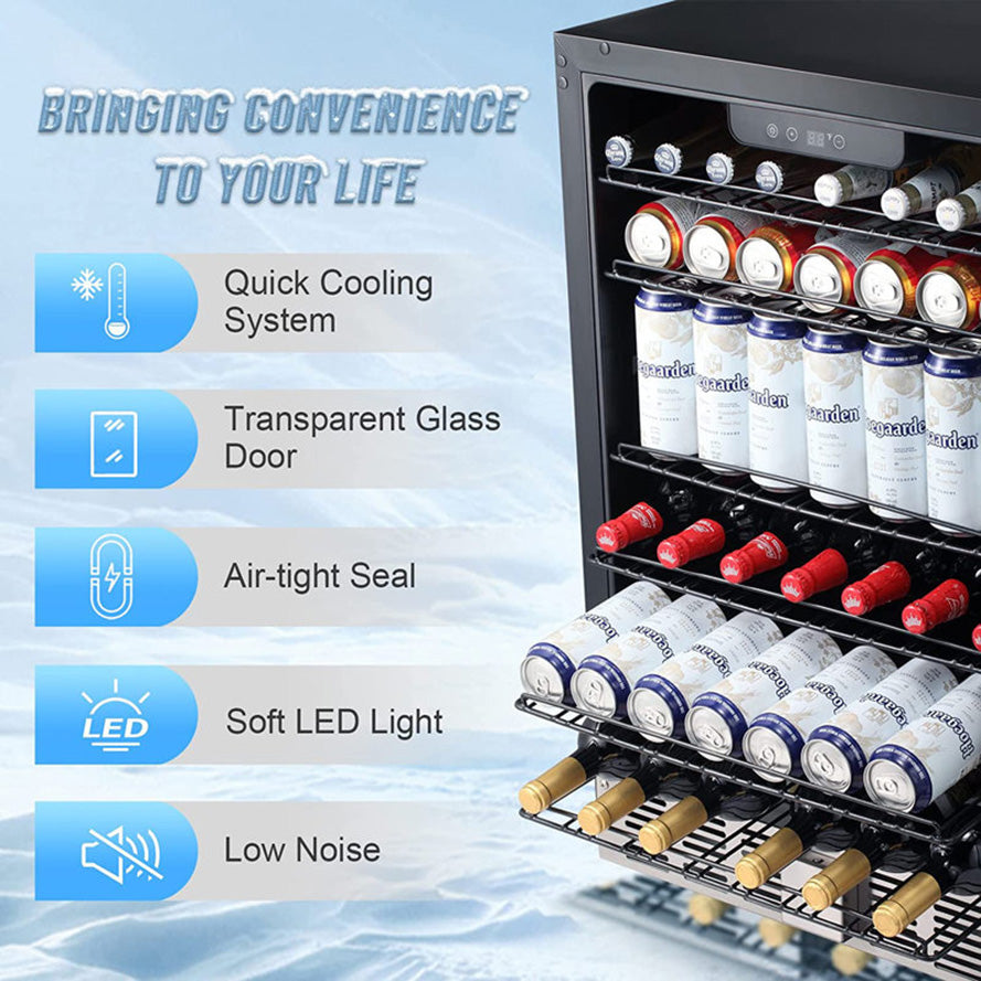 5.1 Cu.Ft Security Locks Single Zone Beverage Refrigerator Cooler