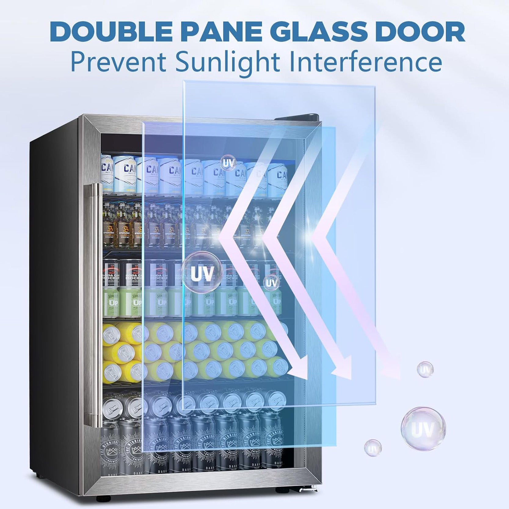 COWSAR 4.4/3.2/2.6 Cu.Ft Beverage Refrigerator Cooler, Reversible door