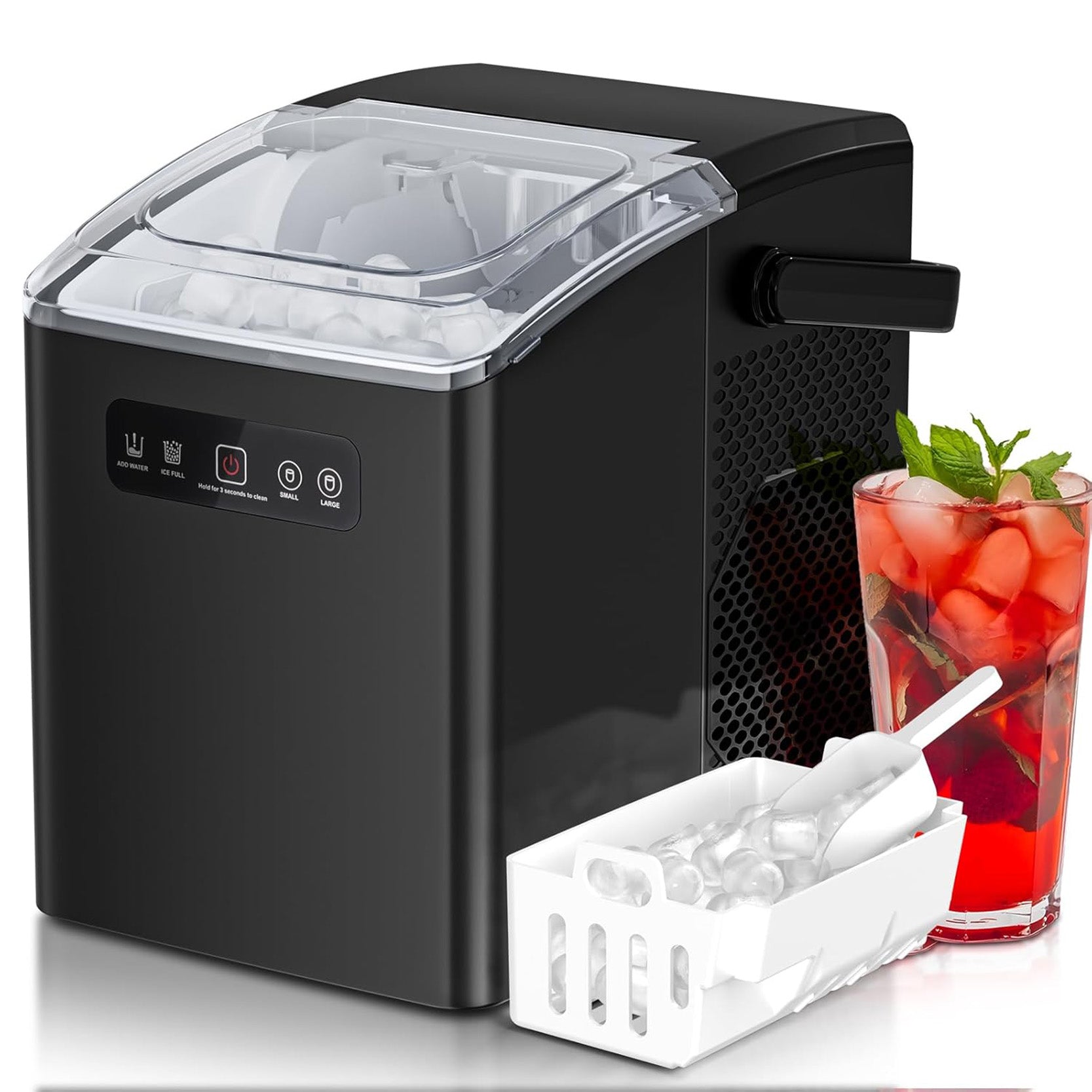 26 lbs/24H Countertop Ice Maker, 9 Ice Cubes in 6 Mins