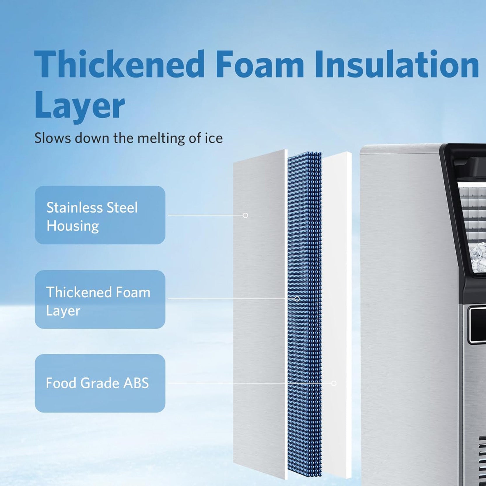 Commercial Cube Ice Maker 100lbs/24H,Stainless Steel