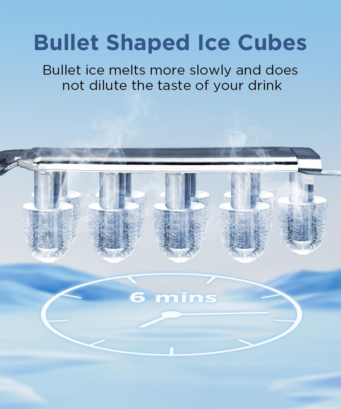 26 lbs/24H Bullet Ice Portable Ice Maker