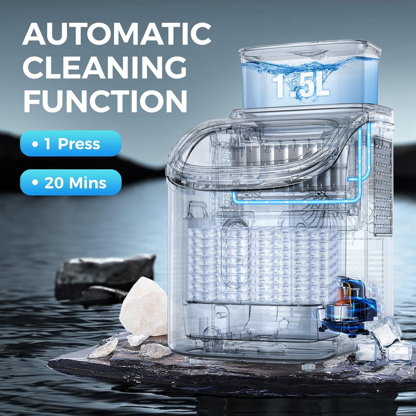 30lbs/24H Countertop Cube Ice Maker