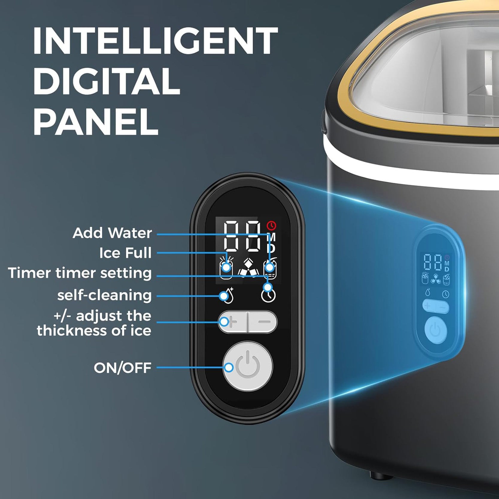 30lbs/24H Countertop Cube Ice Maker