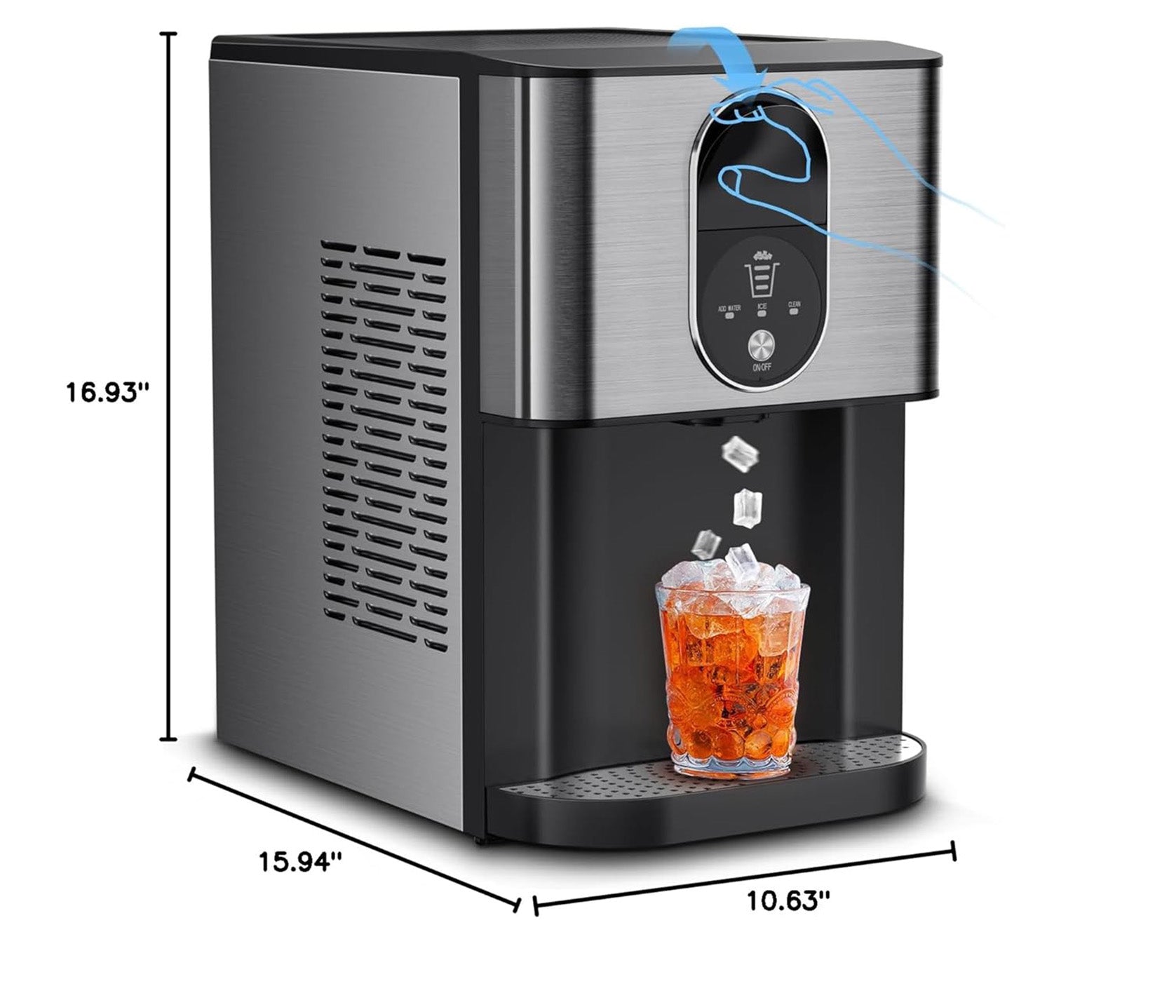 44lbs/24H Nugget Ice Maker Countertop Dispenser