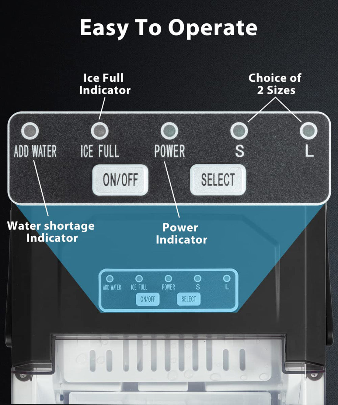 26 lbs/24H Daily Production Bullet Ice Maker