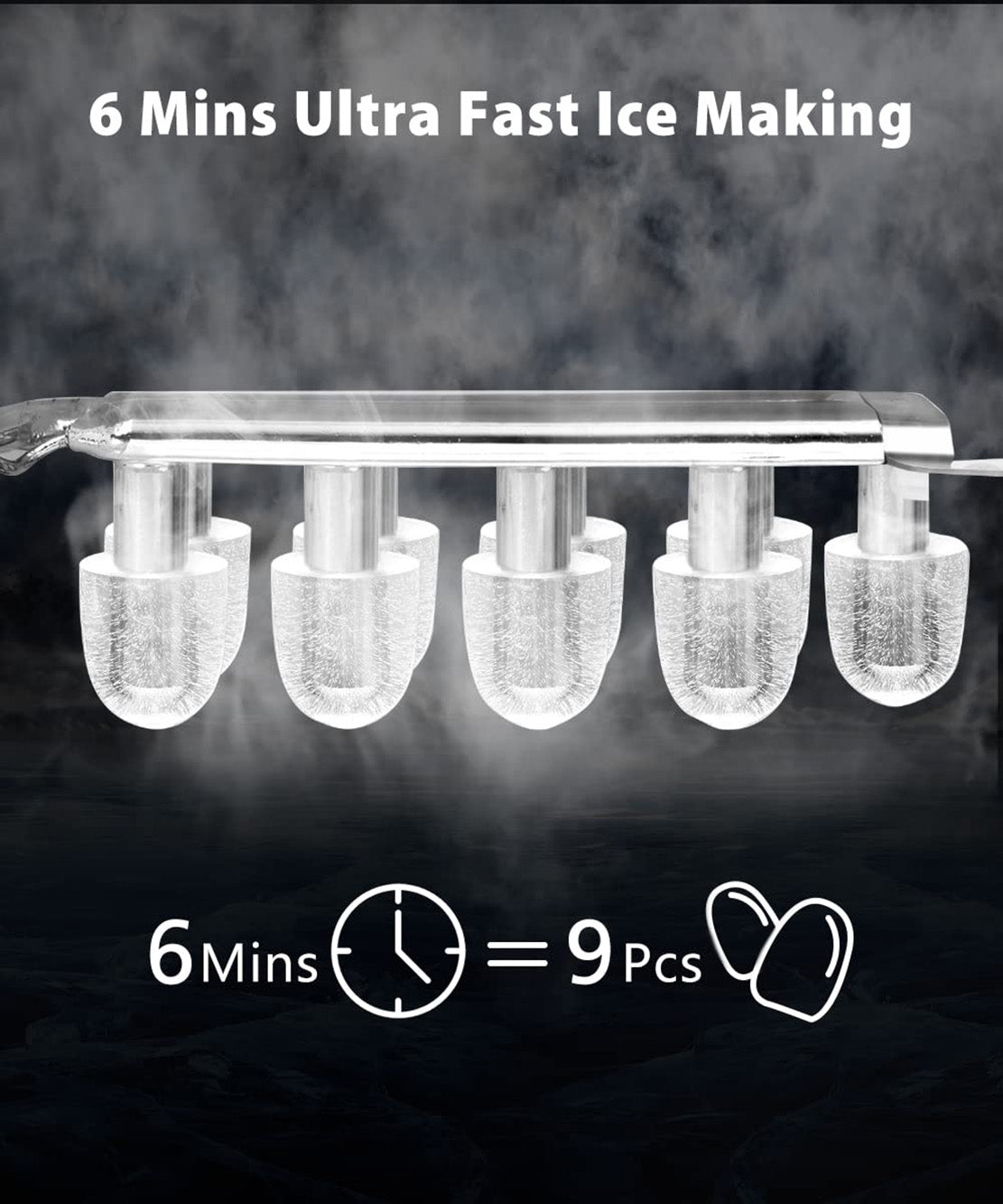 26 lbs/24H Daily Production Bullet Ice Maker