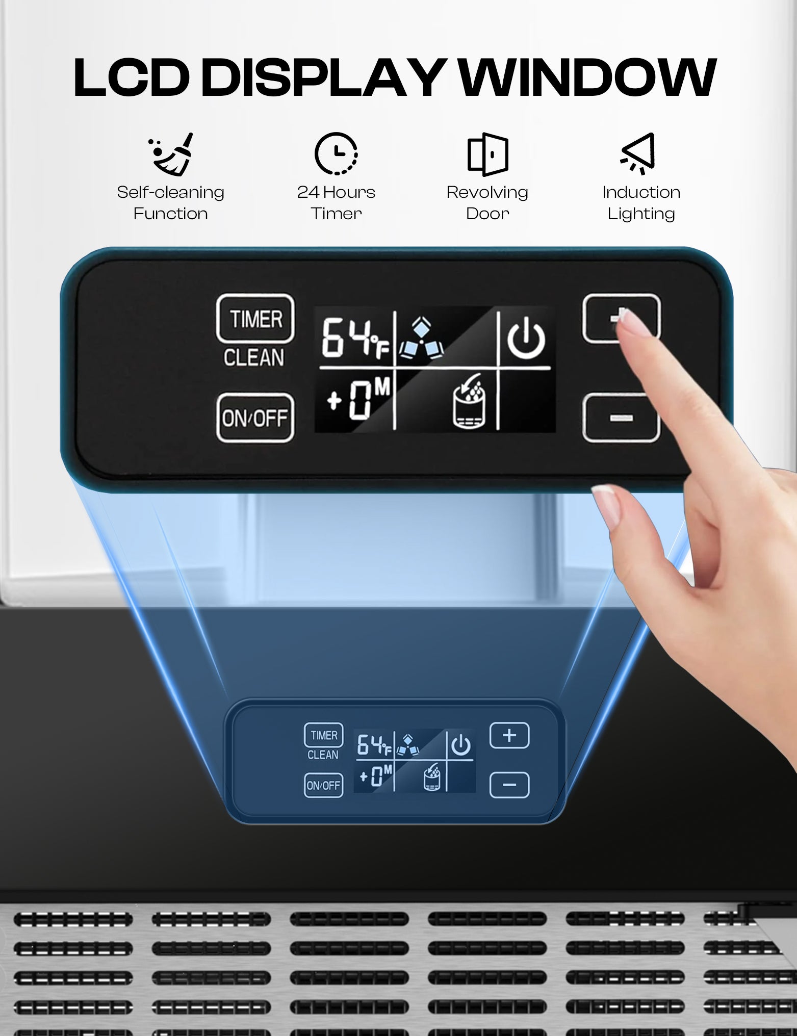 Commercial Cube Ice Maker 80lbs/24H, Reversible Door