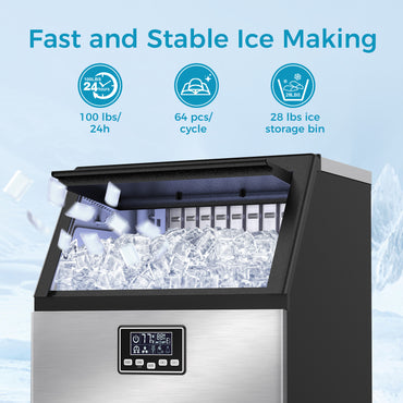 Moon-Shaped Ice Commercial Ice Maker 100lbs/24H