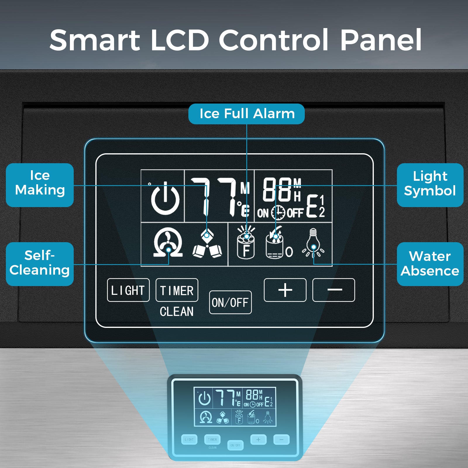 Moon-Shaped Ice Commercial Ice Maker 100lbs/24H