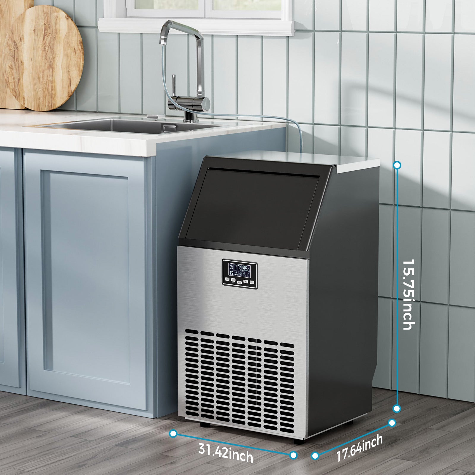 Moon-Shaped Ice Commercial Ice Maker 100lbs/24H