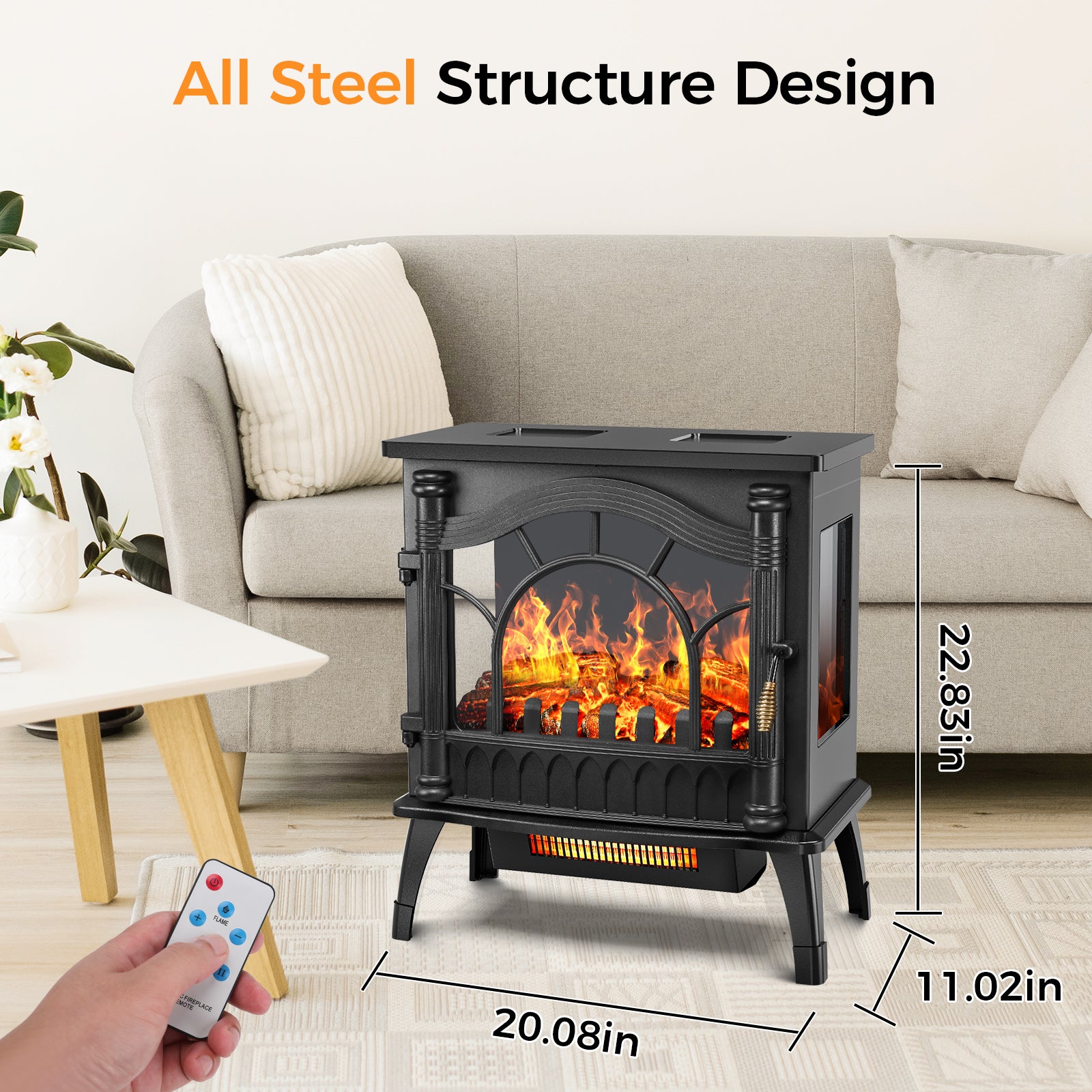 23 inch Freestanding Electric Fireplace Stove  5100 BTU
