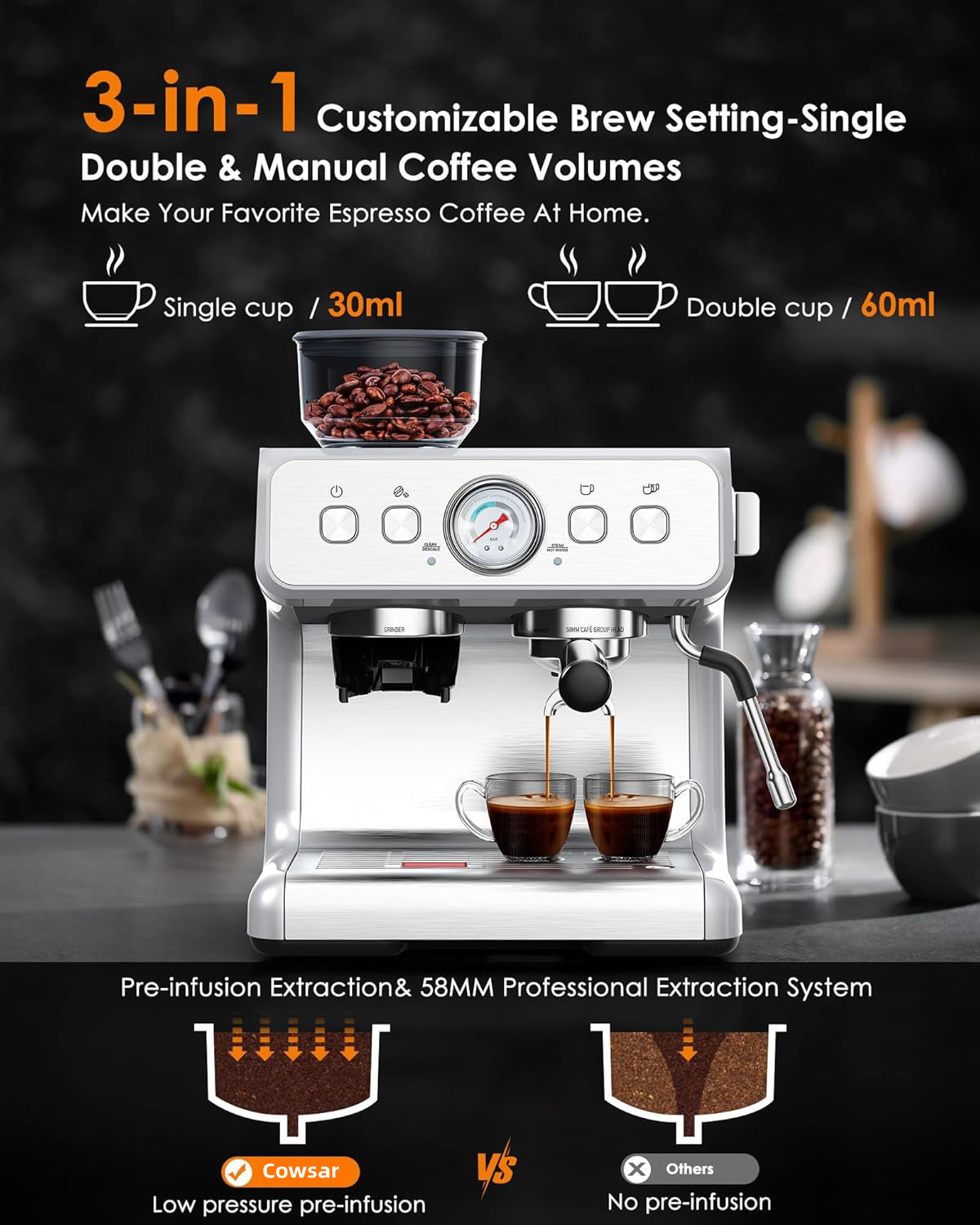 15 Bar Professional Espresso Maker