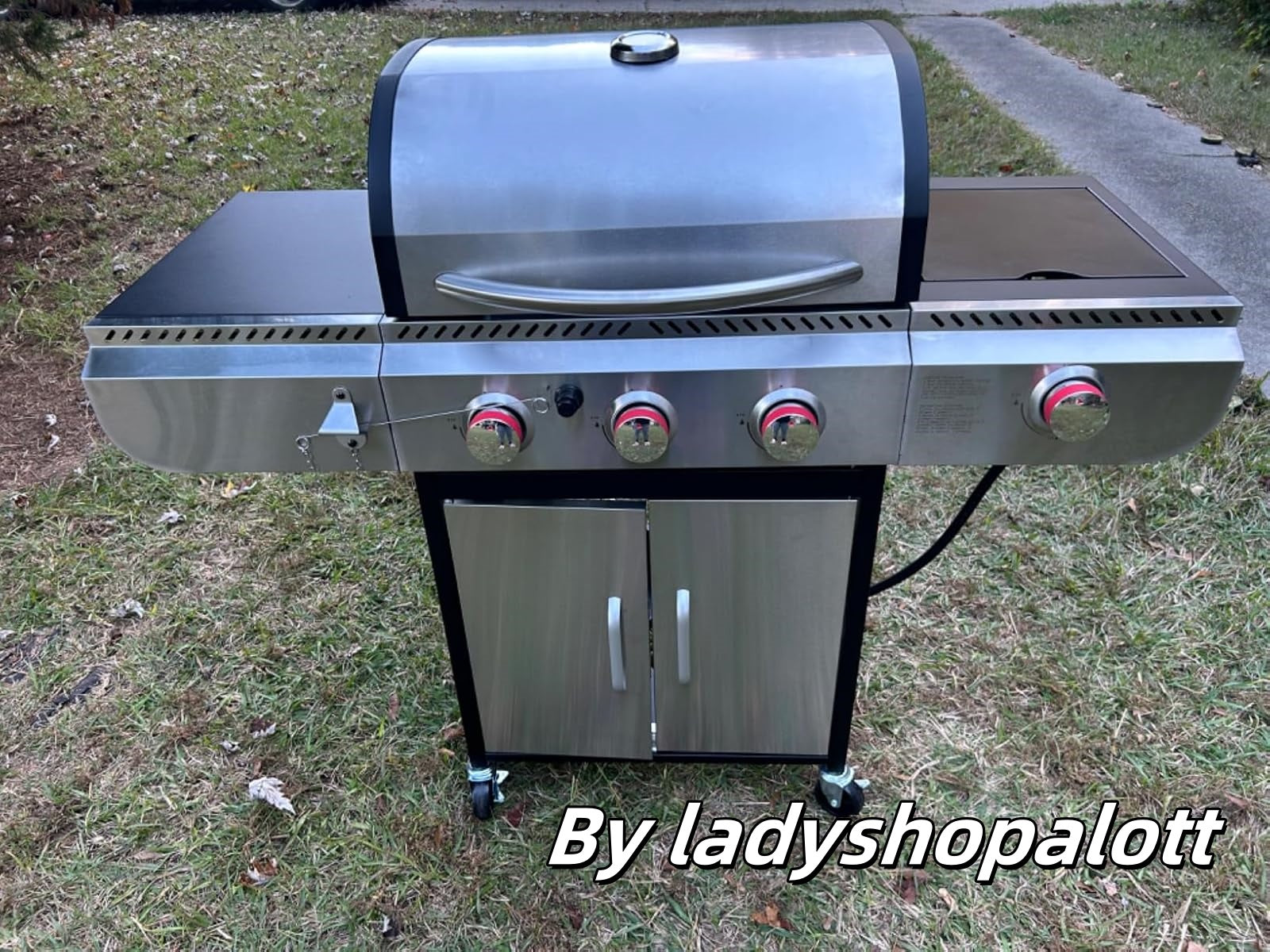 3+1/4+1 Burner Freestanding Propane Gas Grill With Side Burner And Cabinet